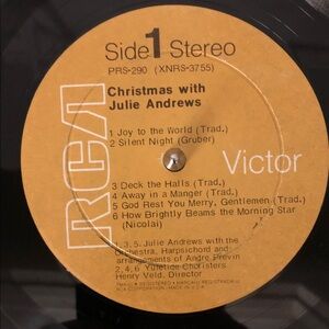 Christmas with Julie Andrews Vinyl Record - Orange Label